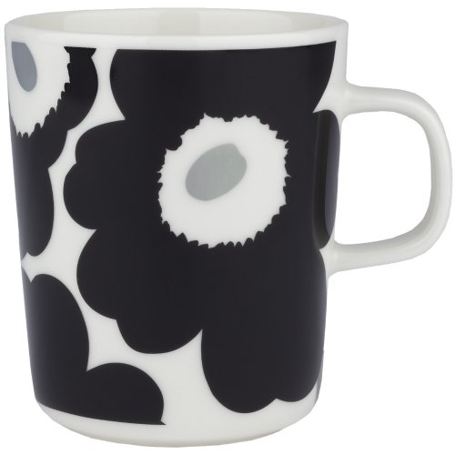 Henkelbecher Oiva Unikko White Coal Silver Marimekko