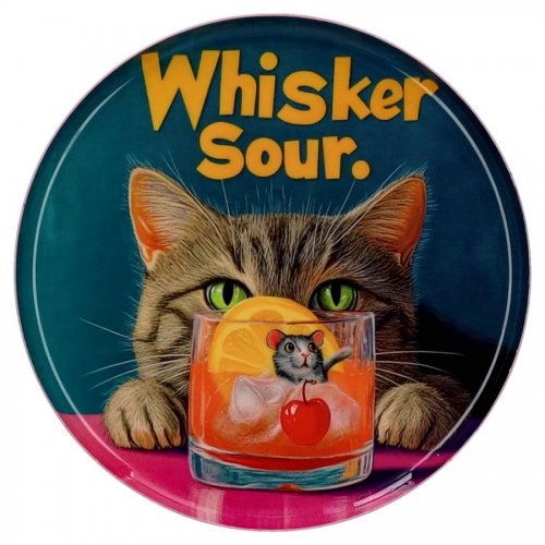 Gift Company Love Trays Dekotablett - Motiv Whisker Sour Mit Goldrand