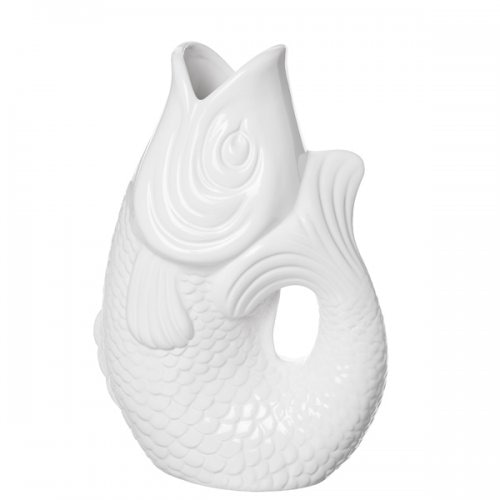 Gift Company Vase Monsieur Carafon S, Vase déco Poisson, faïence, Blue Horizon
