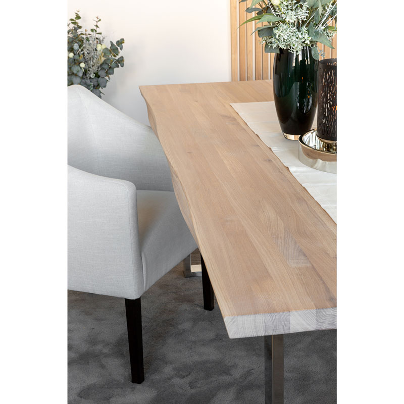 - (220cm) von Dean Fink Eichenholz geölt Weiß Tisch erkmann Esstisch Holz