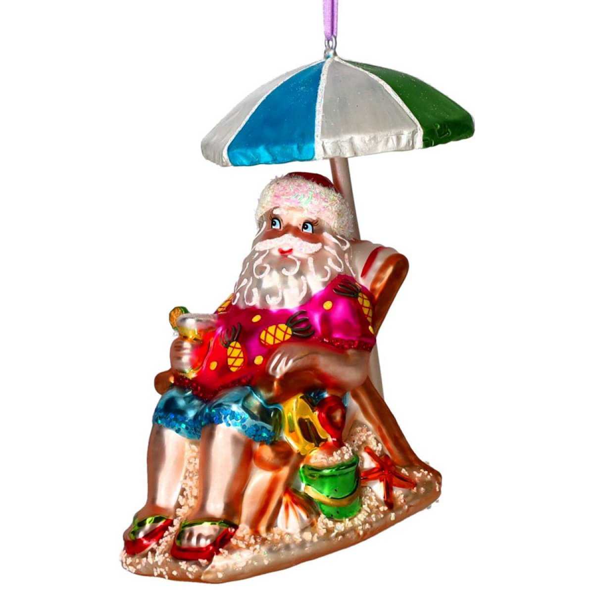 Gift Company Christbaumschmuck Santa im Beach Chair