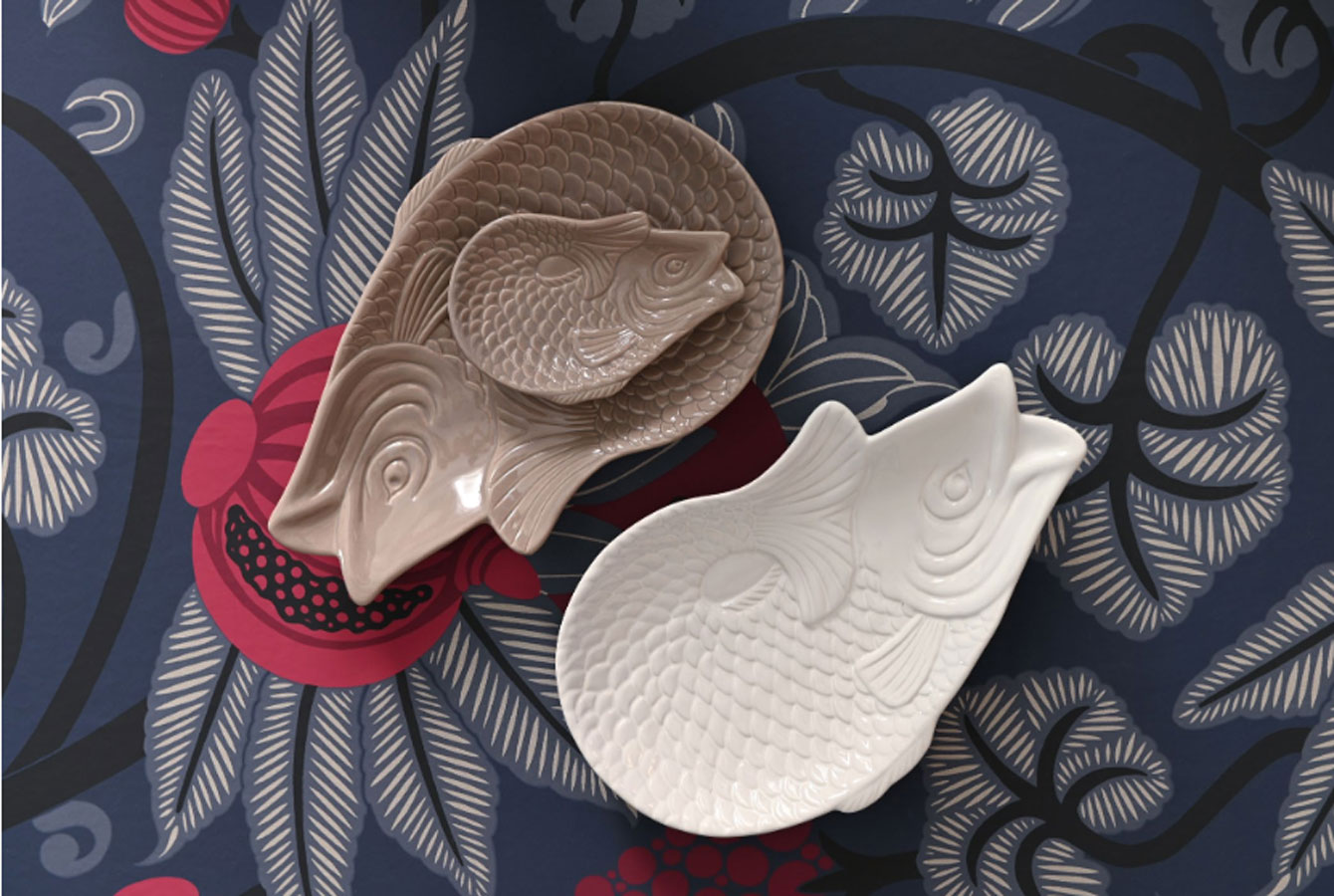 Gift Company Vase Monsieur Carafon S, Dekovase in Fisch-Form, Steingut, Sea Pink, 25 cm, 1087403043