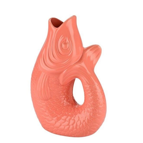 Bougeoir En Faïence Forme Poisson Monsieur Carafon XS - Couleur Azur, Hauteur 12,7 Cm, Gift Company