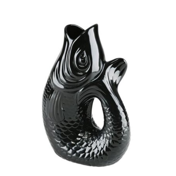 Gift Company Vase Monsieur Carafon L Vase décoratif en forme de poisson Faïence noire 31cm