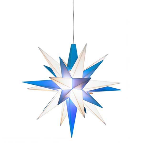 Stern A1e Kunststoff Led Blau Weiss 13cm Von Herrnhuter Sterne