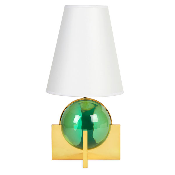 Tischlampe Globo Vanity Brass Green von Jonathan Adler erkmann
