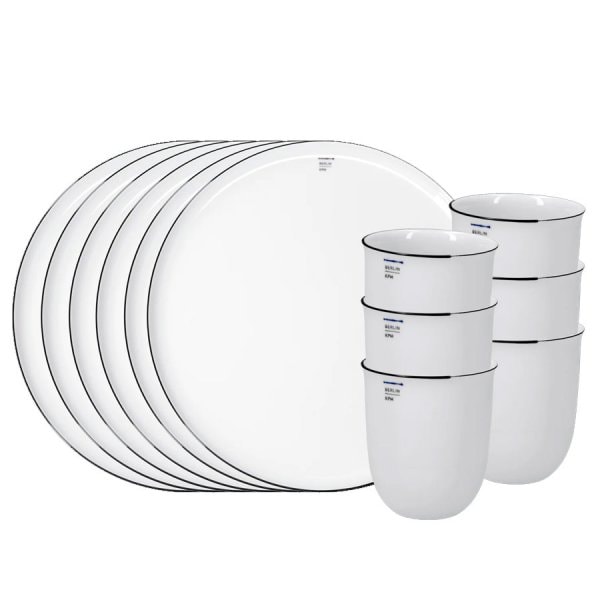 Frühstücksset Volos 12-teilig - Steinzeug Geschirr Für 4 Personen