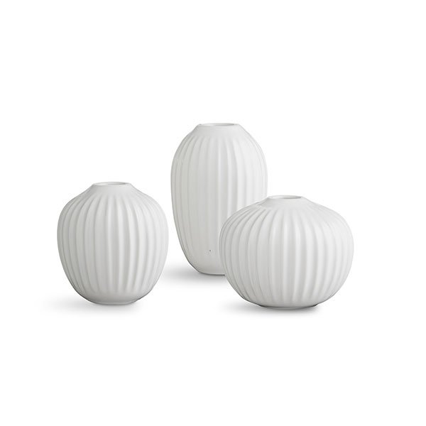 Kähler Design Mini-Vasen Hammershi Weiß 3-teilig 