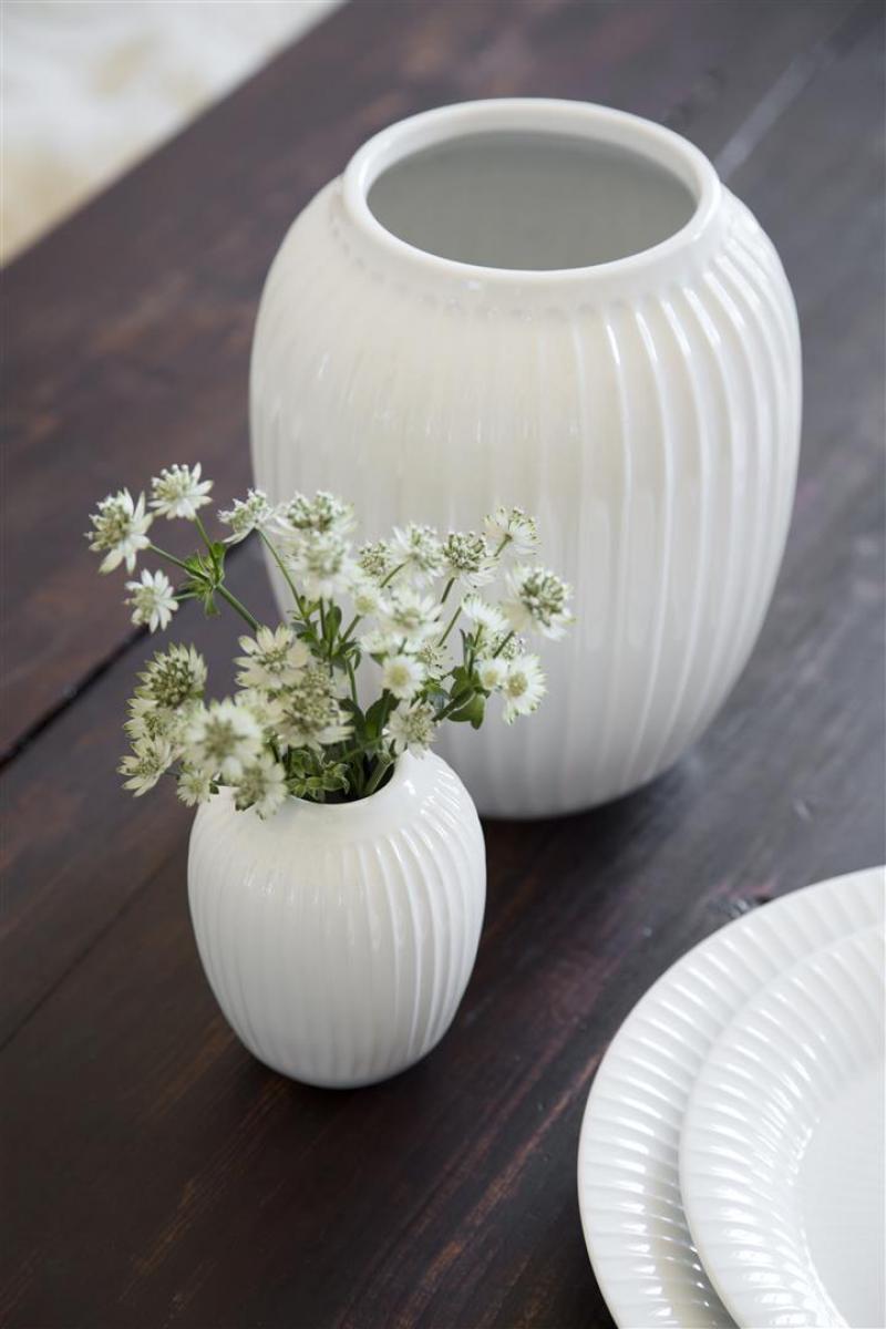 Vase Beatrix weiß 21 cm Blumenvase Holz Design Deko Skandinavisch 