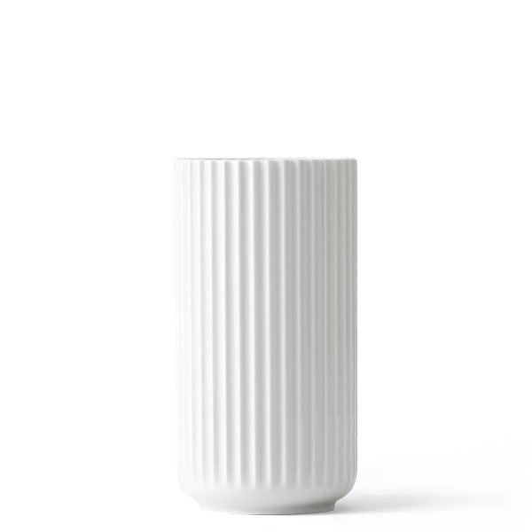 20cm Lyngby Porcelain Vase mit Laufglasur Weiß