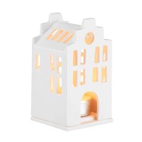Räder Gingerbread Light House piccola, 9 x 8,5 x 14 cm Bianco