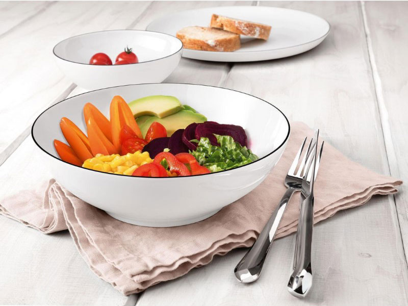Saladier Rond Seltmann Weiden 15 Cm | Porcelaine Bord Noir - Lave-vaisselle, Micro-ondes - Ligne Black - 6